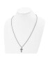Фото #2 товара Chisel black Enamel Cross Pendant Box Chain Necklace