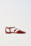 Фото #1 товара Patent-finish ballet flats with straps