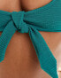 Accessorize crinkle bunny tie bikini top in teal синевато-зеленый, 36 - фото #4