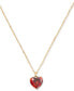 Фото #1 товара Gold-Tone Birthstone Heart Pendant Necklace, 16" + 3" extender