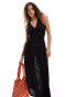 Reclaimed Vintage crochet beach maxi dress with keyhole in black