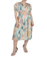 Фото #1 товара Women's Printed Puff-Sleeve Midi Dress