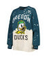 Фото #3 товара Women's Green Distressed Oregon Ducks Twice As Nice Faded Dip-Dye Pullover Long Sleeve Top