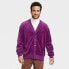 Фото #1 товара Houston White Adult Velour Cardigan Sweater - Purple XL