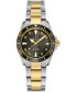 ფოტო #1 პროდუქტის Women's Swiss Automatic DS Action Lady Diamond Accent Two-Tone Stainless Steel Bracelet Watch 35mm