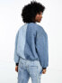 Levi's bomber jacket in block contrasting blue denim