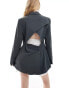 ASOS DESIGN cut out back blazer in charcoal