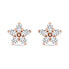 Sparkling bronze earrings with clear zircons Flowers EA591R