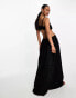 Фото #4 товара ASOS DESIGN broderie strappy cut out maxi dress in black