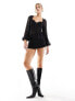 New Look lace peplum corset top in black