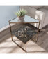 Фото #2 товара Hayle Mirrored Side Table with Faux Stone Glass