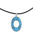 Semi-Precious Turquoise Pendant Leather Necklace