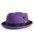 ფოტო #1 პროდუქტის Men's Wool Contrast-Band Pork Pie Fedora Hat