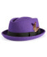 Men's Wool Contrast-Band Pork Pie Fedora Hat