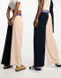 Фото #8 товара Reclaimed Vintage unisex wide leg colour block trousers