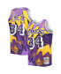 Фото #1 товара Men's Shaquille O'Neal Purple Los Angeles Lakers Hardwood Classics 1996-97 Hyper Hoops Swingman Jersey