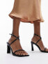 Фото #4 товара Topshop Wide Fit Farah two part block heel sandal in black
