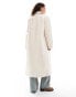 Lioness formal wool look maxi coat in cream