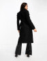 Фото #2 товара Forever New Petite formal wrap coat with tie belt in black