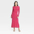 Фото #1 товара Women's Long Sleeve Maxi Pointelle Dress - A New Day Pink XL