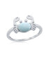 ფოტო #1 პროდუქტის Sterling Silver Larimar Crab Ring