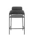 Фото #2 товара Oshen Faux Leather and Metal Counter Height Bar Stool