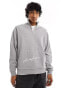 ASOS DARK FUTURE oversized half zip sweatshirt in grey marl with back photographic print