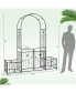 Фото #2 товара 87" Garden Arbor Arched Lockable Gate Top Arbor Trellis with Side Planters