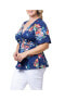 Plus Size Abby Twist Front Top Belize blooms, 3X - фото #2