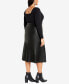 Фото #5 товара Plus Size Panel Faux Leather Midi Skirt