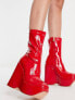 Фото #1 товара Simmi London Amalfi wedge second skin boots in red patent