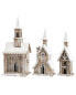 Фото #1 товара K&K Interiors, Inc. Set Of 3 Weathered Wood Churches Tan