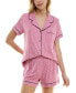 ფოტო #4 პროდუქტის Women's 2-Pc. Printed Short Pajamas Set