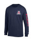 Фото #3 товара Men's Navy Arizona Wildcats Team Stack Long Sleeve T-shirt