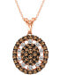 Фото #1 товара Le Vian chocolate Diamonds (1-3/8 ct. t.w.) & Vanilla Diamonds (1/3 ct. t.w.) Oval 18" Pendant Necklace in 14k Rose Gold