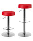 Set of 2 Round Bar Stool Adjustable Swivel Pub Chair