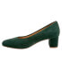 Trotters Daria T2258-310 Womens Green Suede Slip On Pumps Heels Shoes