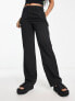 Фото #1 товара Only straight leg tailored trousers in black