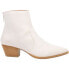Code West Post It Pointed Toe Cowboy Booties Womens White Casual Boots CW173-100