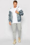 Фото #4 товара Спортивная олимпийка Nike Ветровка с капюшоном для мужчин бело-серая