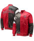 ფოტო #1 პროდუქტის Men's Red, Black Tampa Bay Buccaneers Leader Varsity Satin Full-Snap Jacket