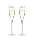 Фото #2 товара Gold-Rimmed Crystal Champagne Flutes Set of 2, 8 Oz