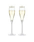 Фото #2 товара Gold-Rimmed Crystal Champagne Flutes Set of 2, 8 Oz