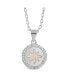 Фото #1 товара Sterling Forever cubic Zirconia Genuine Mother of Pearl Brae Pendant Necklace
