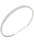 ფოტო #1 პროდუქტის Silver-Tone Crystal Stone Thin Cuff Bracelet