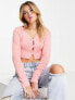 Фото #1 товара Miss Selfridge super lash cardi with button detail in pink