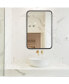 Wall Mount Mirror For Bathroom, Brush Metal Framed Rounded Corner Rectangular Vanity