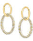 ფოტო #3 პროდუქტის EFFY® Diamond Wavy Circle Drop Earrings (3/4 ct. t.w.) in 14k Gold