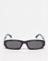 Pull&Bear bold rectangular sunglasses in black - фото #4