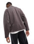 Фото #4 товара ASOS DESIGN oversized polo sweatshirt in brown